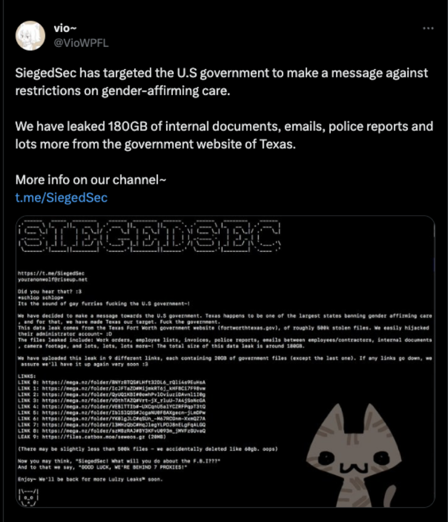 SiegedSec Hit the Radar