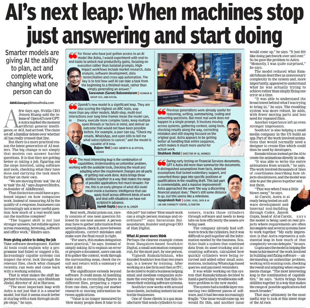 AI’s Next Leap: When Machines Stop Just Answering and Start Doing 1 Times Techies_TOI-Industry Story_JP